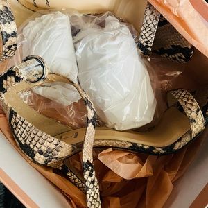 Black Suede Studio Snake Sandals